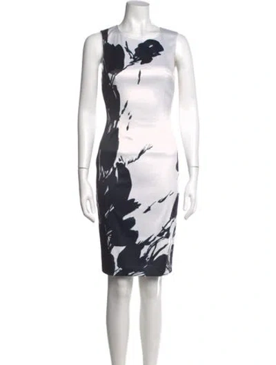 Pre-owned St John Floral Print Knee-length Dress W/ Tags