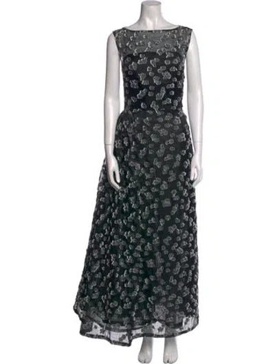 Pre-owned St John Floral Print Long Dress In Multi