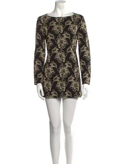 Pre-owned St John Floral Print Mini Dress In Blue