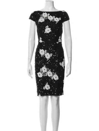 Pre-owned St John Floral Print Mini Dress In Blue