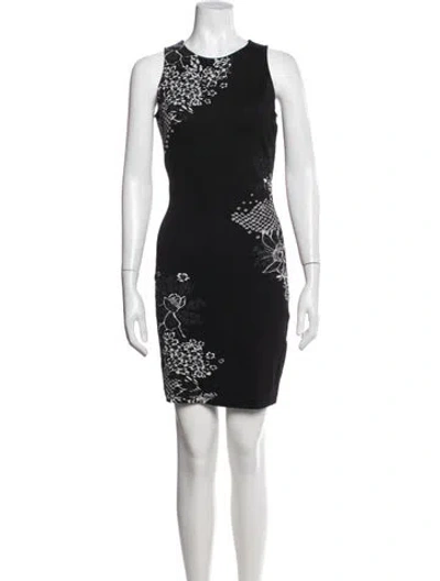 Pre-owned St John Floral Print Mini Dress In Blue