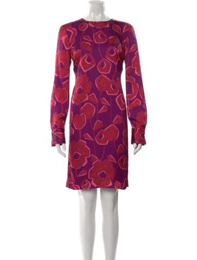 Pre-owned St John Floral Print Mini Dress In Multi