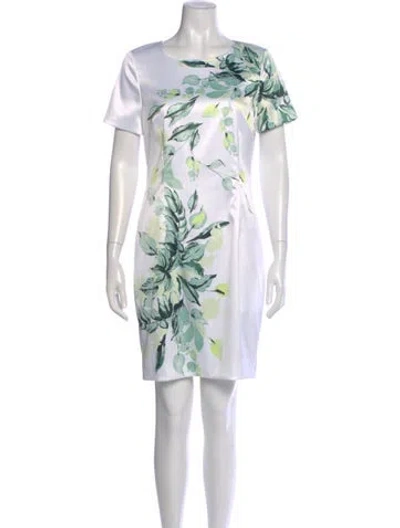 Pre-owned St John Floral Print Mini Dress In Neutral