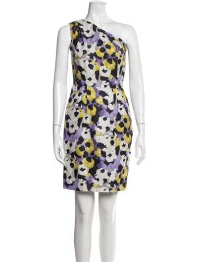 Pre-owned St John Floral Print Mini Dress In Purple
