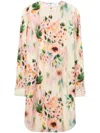 St John Minikleid Mit Blumen-print In White