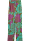 St John Poppy Print Pant In 绿色