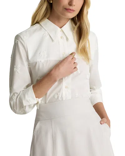 ST JOHN FLORAL SEQUIN EMBROIDERED TOP
