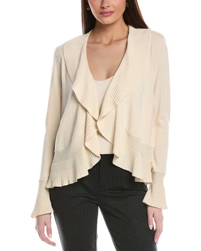 ST JOHN FLUID RUFFLE KNIT CARDIGAN