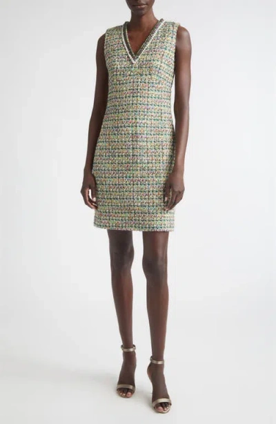 St John St. John Forest Tweed Dress In Multi