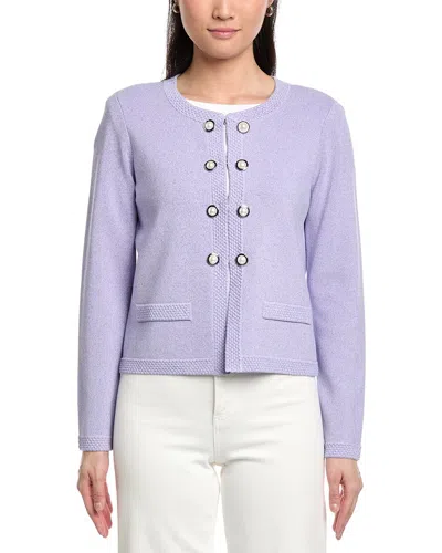 St John St. John Framed Boxy Jacket In Purple