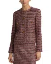 St John St. John Collection Metallic Eyelash Tweed Longline Jacket In Napa Pink Multi