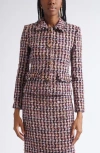 St John St. John Fringe Houndstooth Tweed Jacket In Multi