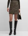 St John St. John Collection Metallic Eyelash Tweed Skirt In Cypress Multi
