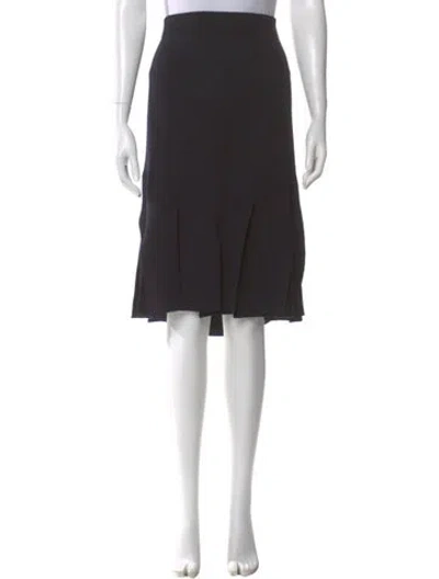 Pre-owned St John Fringe Trim Accent Knee-length Skirt In Black