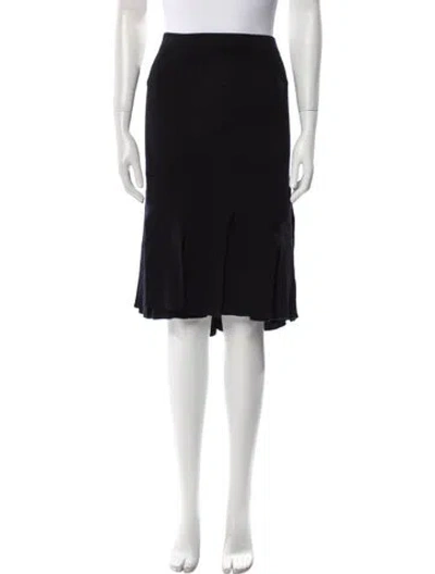 Pre-owned St John Fringe Trim Accent Knee-length Skirt In Black