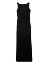 St John Fringed Belted Gown In Black