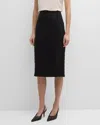 St John Textured Tweed Skirt In Black