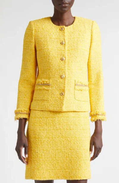 St John St. John Frosted Sunshine Tweed Jacket In Yellow