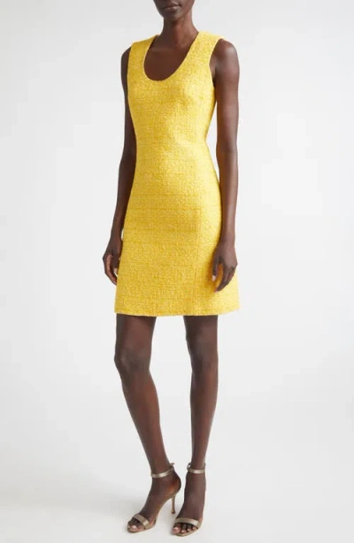 St John St. John Frosted Tweed Dress In Yellow