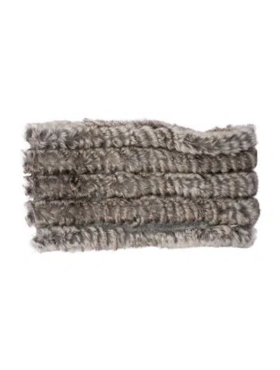 Pre-owned St John Fur Head Wrap In Gray