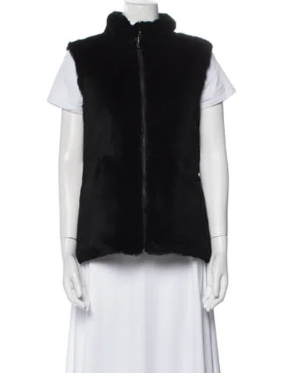 Pre-owned St John Fur Jacket In Black