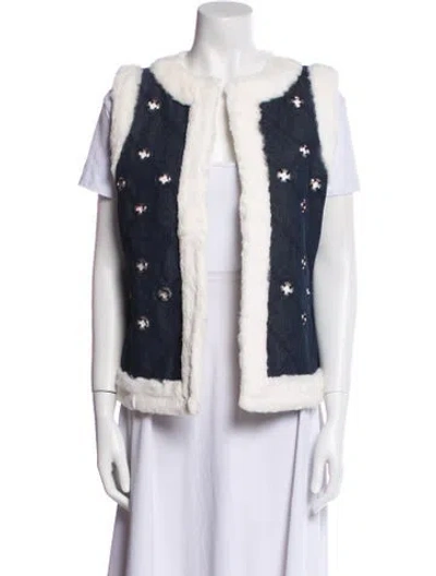 Pre-owned St John Fur Jacket In White