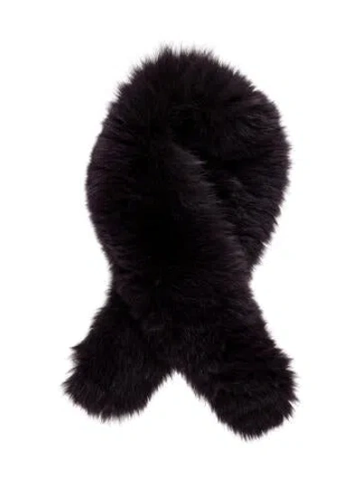 Pre-owned St John Fur Scarf In Purple
