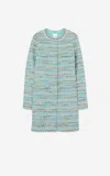 St John St. John Collection Gauzy Multiyarn Metallic Tweed Long Jacket In Smem