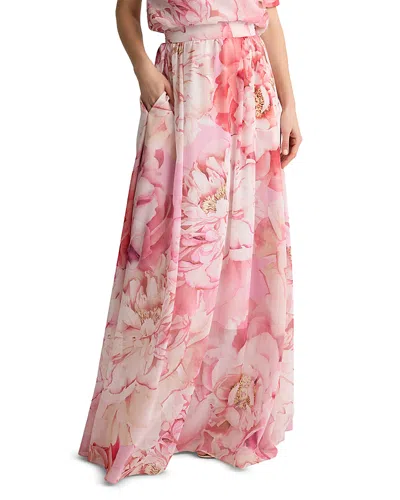 St John Georgette Skirt In Pink