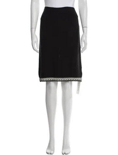 Pre-owned St John Glitter Accents Knee-length Skirt In Black