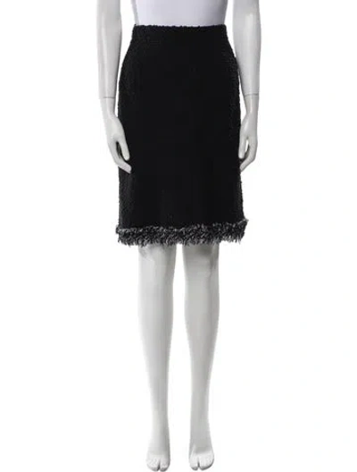 Pre-owned St John Glitter Accents Knee-length Skirt In Black