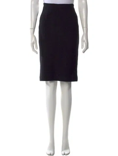 Pre-owned St John Glitter Accents Knee-length Skirt In Black