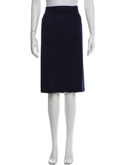 Pre-owned St John Glitter Accents Knee-length Skirt In Blue