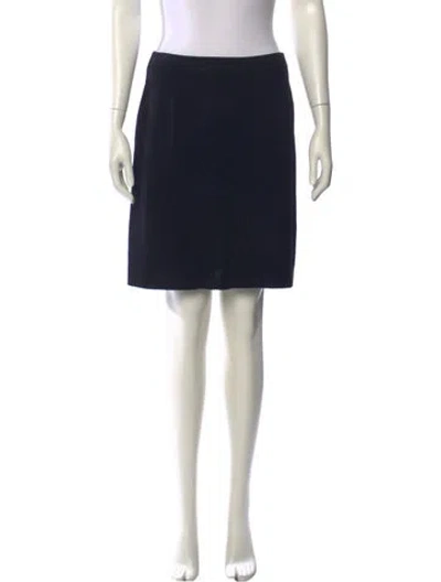 Pre-owned St John Glitter Accents Knee-length Skirt In Blue