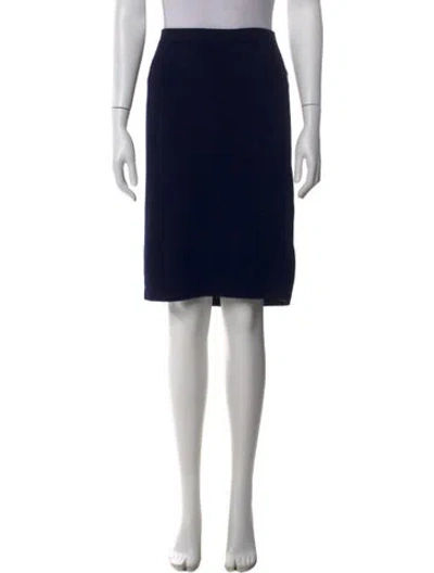 Pre-owned St John Glitter Accents Knee-length Skirt In Blue