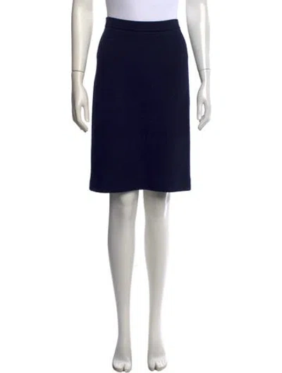Pre-owned St John Glitter Accents Knee-length Skirt In Blue