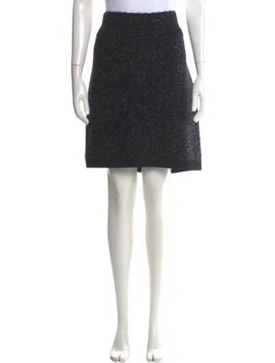 Pre-owned St John Glitter Accents Knee-length Skirt In Multi