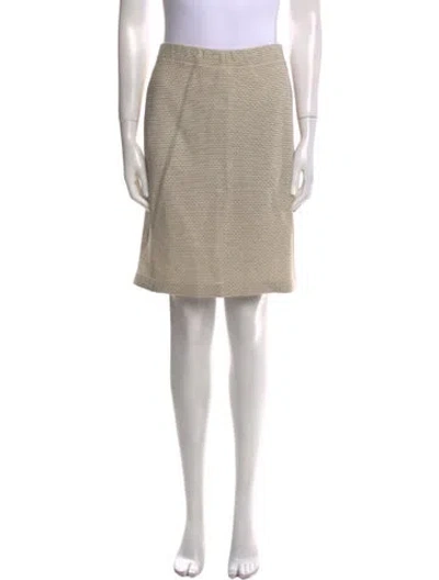 Pre-owned St John Glitter Accents Knee-length Skirt In Neutral