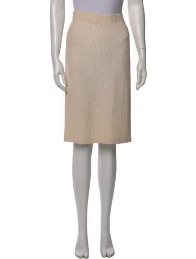 Pre-owned St John Glitter Accents Knee-length Skirt In Neutral