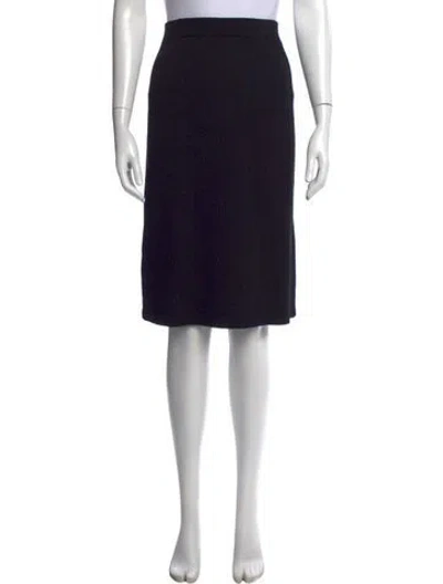 Pre-owned St John Glitter Accents Midi Length Skirt In Black