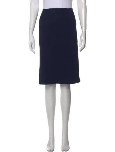 Pre-owned St John Glitter Accents Midi Length Skirt In Blue