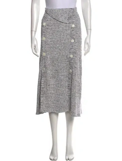 Pre-owned St John Glitter Accents Midi Length Skirt In White