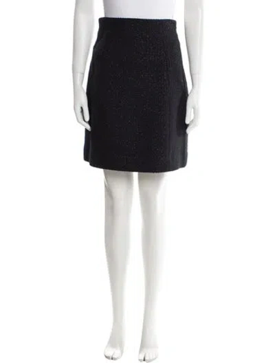 Pre-owned St John Glitter Accents Mini Skirt In Blue