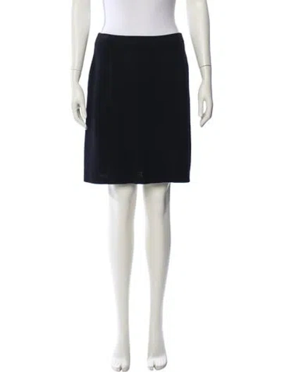 Pre-owned St John Glitter Accents Mini Skirt In Blue