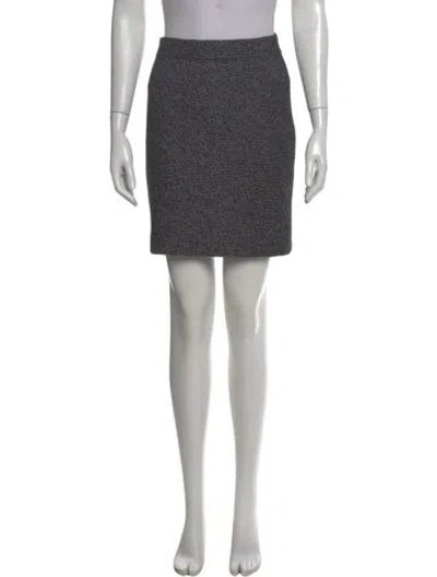 Pre-owned St John Glitter Accents Mini Skirt In Gray