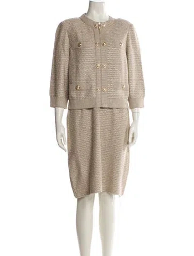 Pre-owned St John Glitter Accents Skirt Set