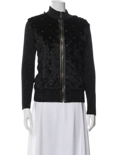Pre-owned St John Goat Fur Jacket In Black