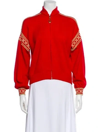 Pre-owned St John Graphic Print Bomber Jacket In Red