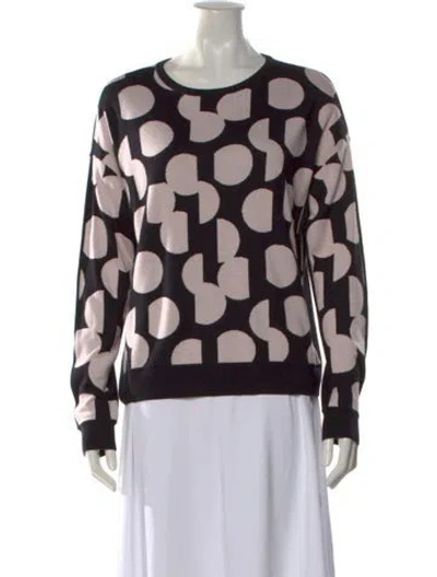 Pre-owned St John Graphic Print Crew Neck Sweater In Multi