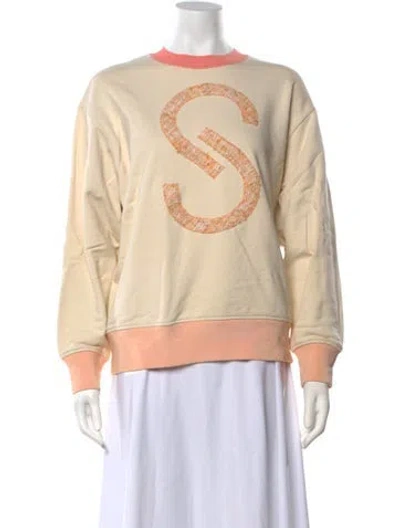 Pre-owned St John Graphic Print Crew Neck Sweatshirt In Neutrals